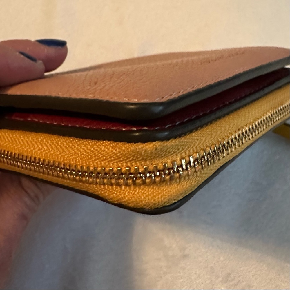 Tory Burch Perry Color Block Bifold Pebbled Leath… - image 4